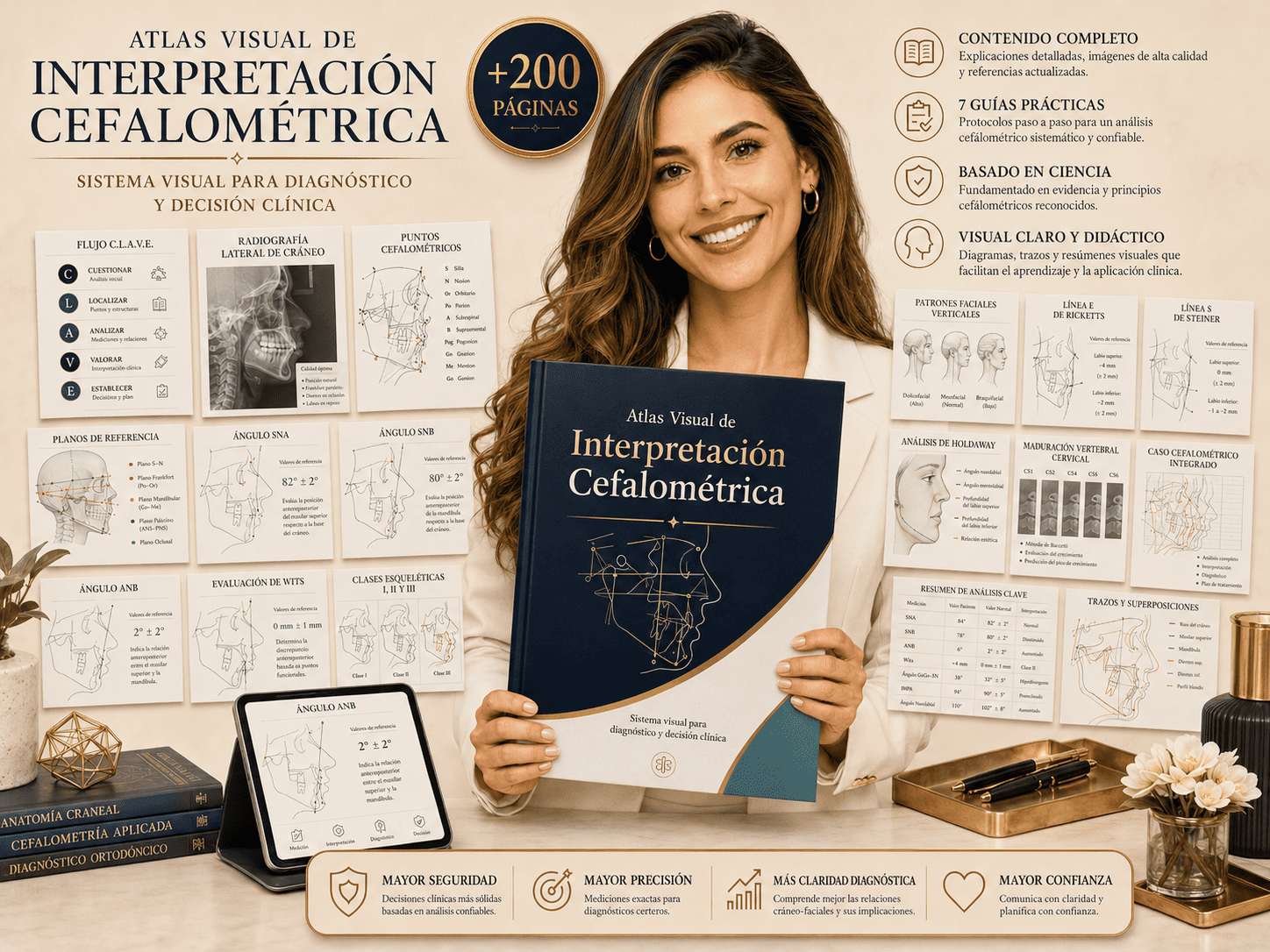 Atlas Visual de Interpretación Cefalométrica — organización completa de las páginas